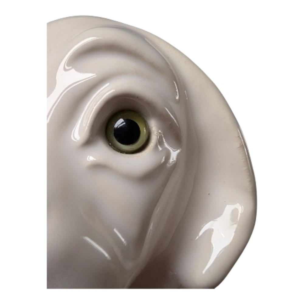 RARE Vtg Canadiana Pottery "The Collectables" White Dog Figurine Glass Eyes 303 - Picture 4 of 7